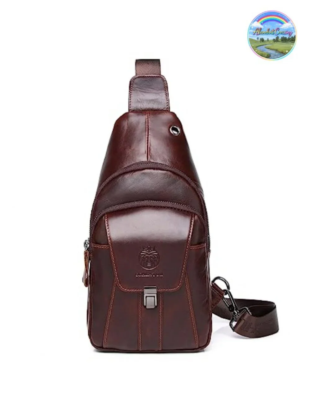 Genuine Leather Sling Bag for Men - Casual Crossbody Daypack